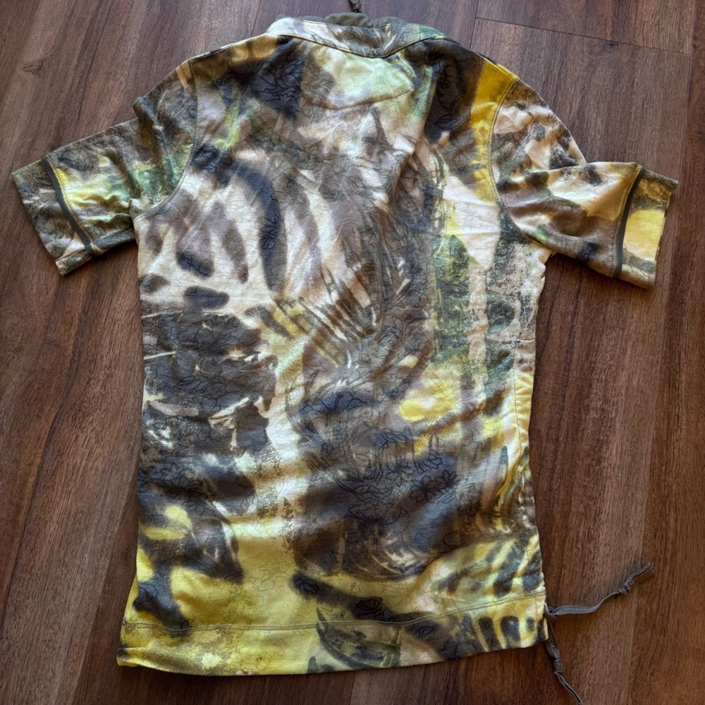 Y2K Luisa Cerano Abstract Print Zip Up Rhinestone Embellished Fairy Grunge Edgy - Picture 8 of 11